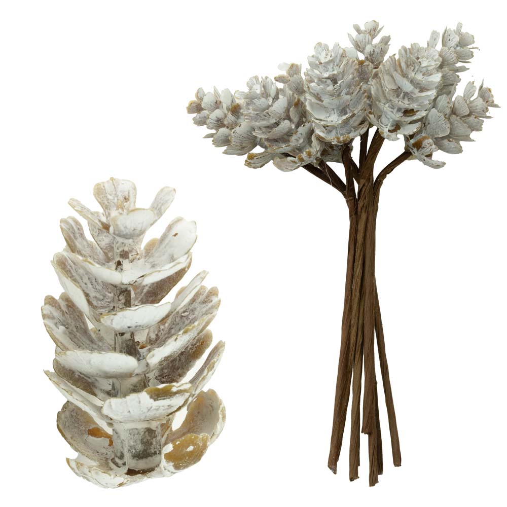 Szyszki Oszronione dekoracyjne Ozdoba świąteczna 8szt.