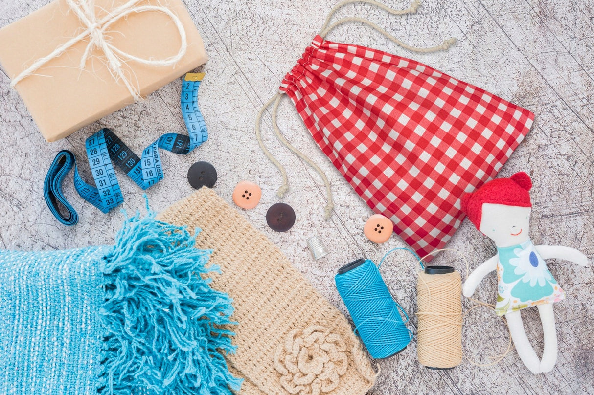 Worek Bawełniany 150x200m Kratka Czerwony