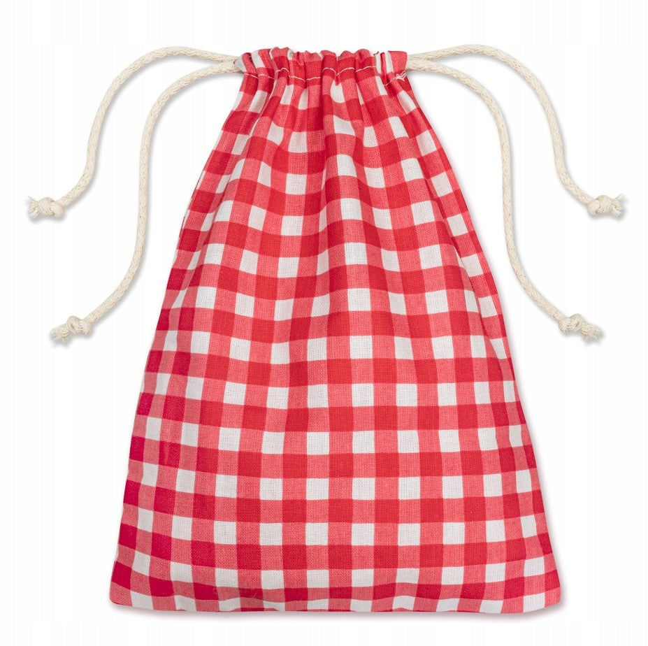 Worek Bawełniany 150x200m Kratka Czerwony