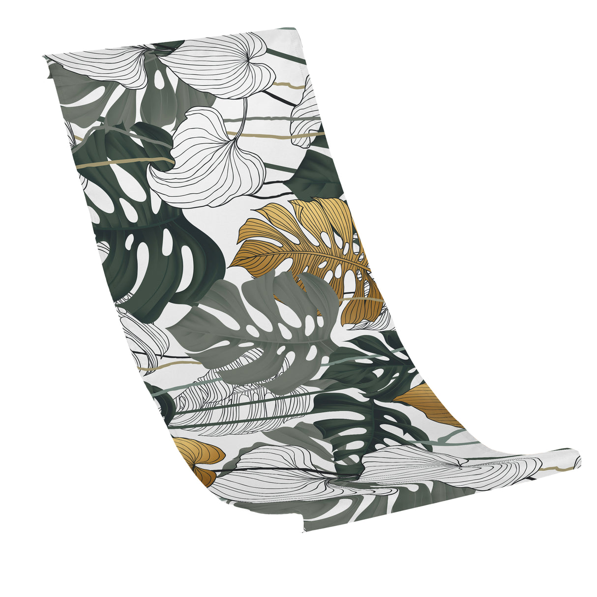 Płachta na Leżak MONSTERA BIAŁO ZIELONO ZŁOTA