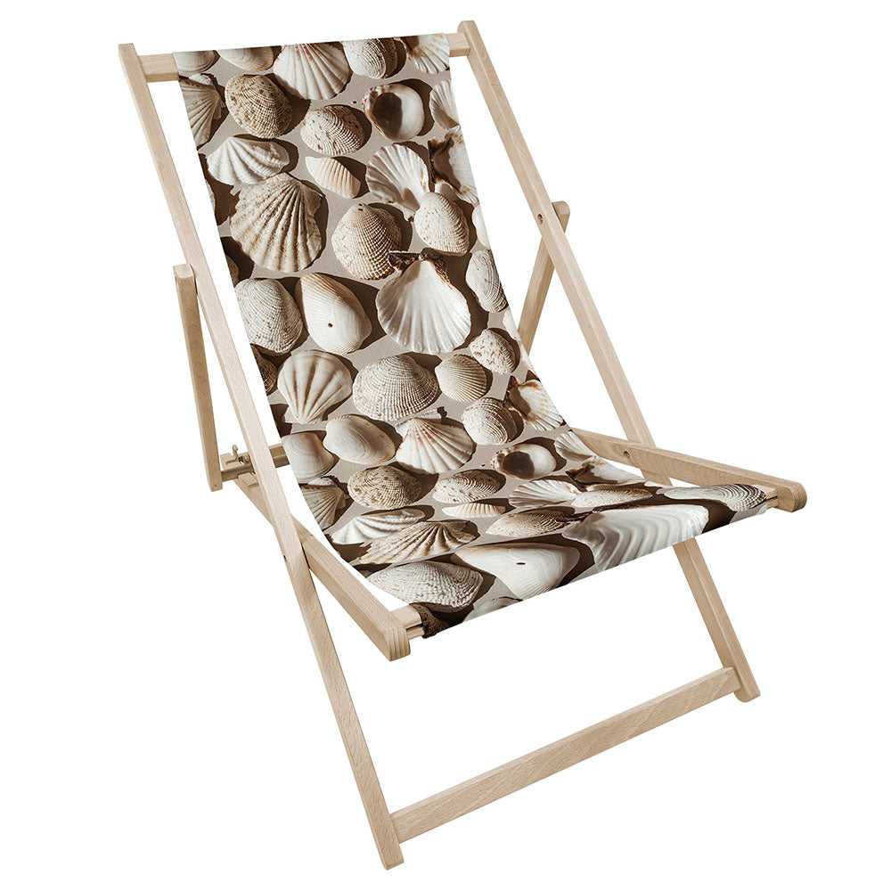 Leżak drewniany z nadrukiem MUSZELKI