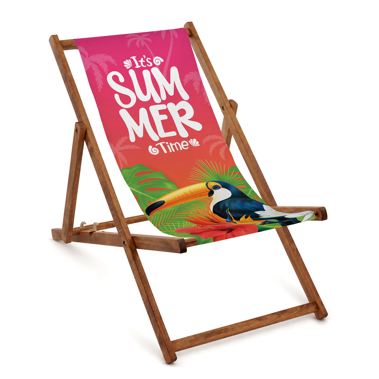 Leżak drewniany SUMMER TIME - Brązowy Stelaż olejowany PREMIUM