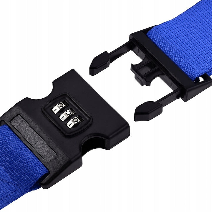 Niebieski pas do walizki z zamkiem szyfrowanym