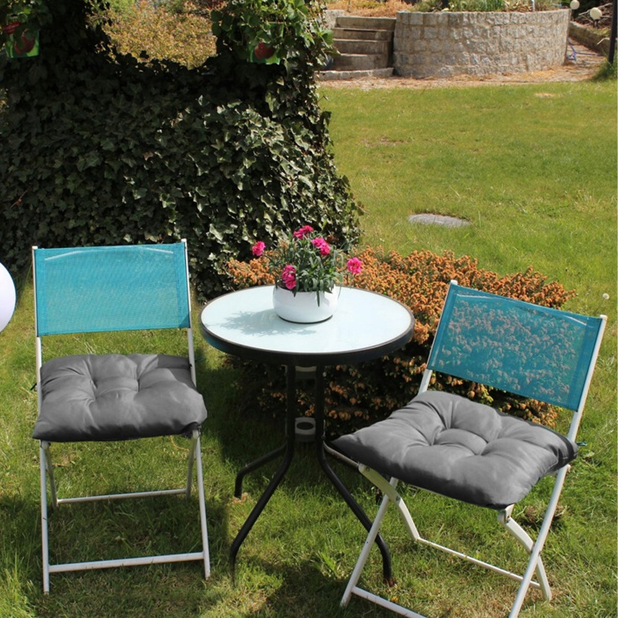 Pikowana poduszka ogrodowa na krzesło z wiązaniem 1szt.