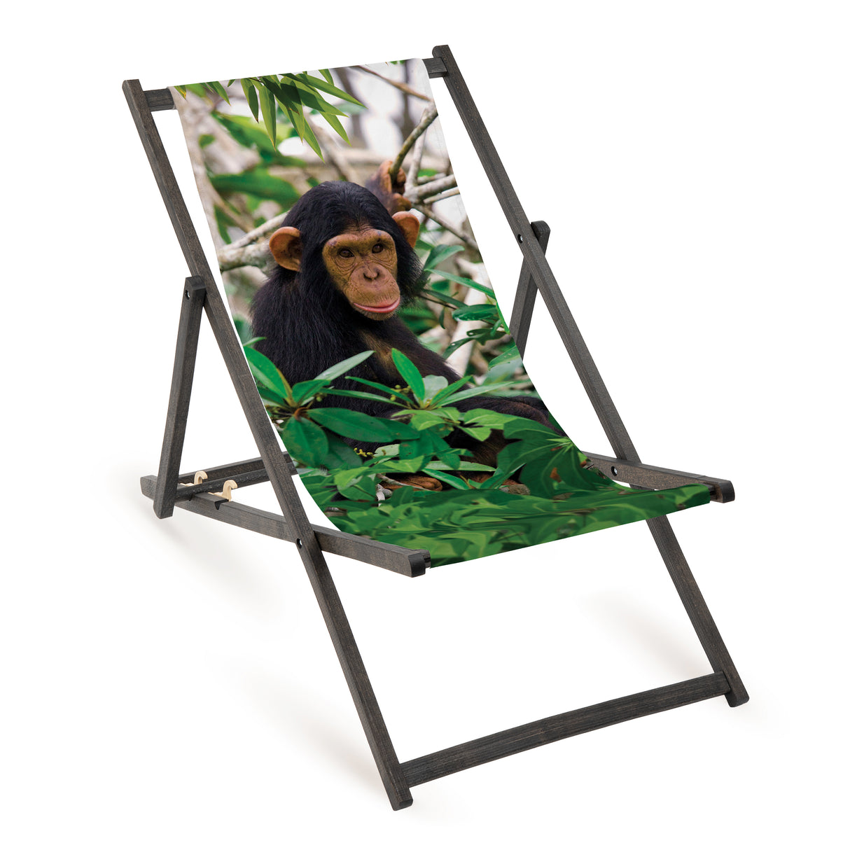 Leżak drewniany MAŁPA - Czarny Stelaż