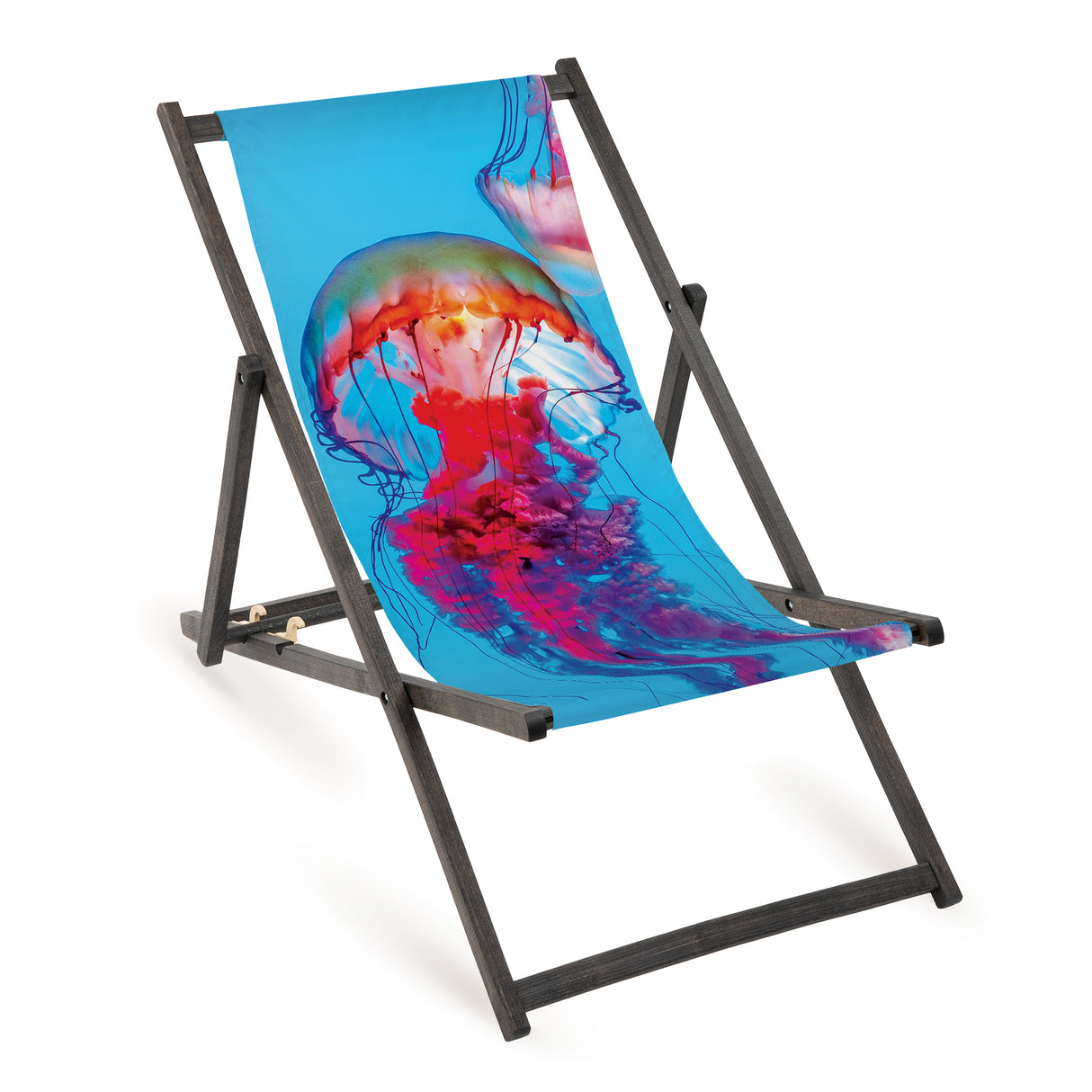 Leżak drewniany MEDUZA - Czarny Stelaż