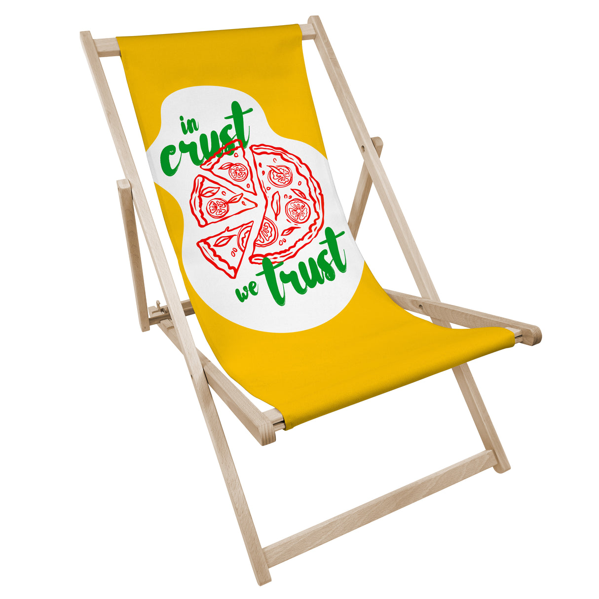 Leżak drewniany IN CRUST WE TRUST