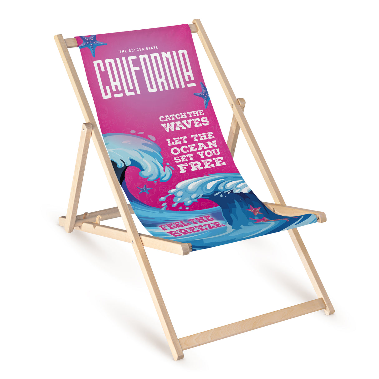 Leżak Drewniany California Fale