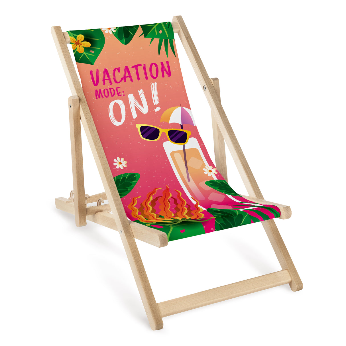 Leżak drewniany dziecięcy Vacation mode