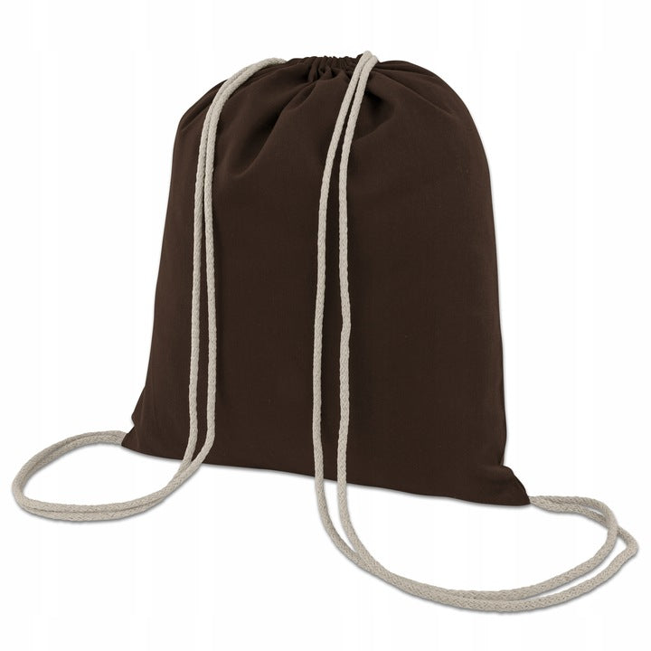 Plecak worek bawełniany Brązowy 340x400mm Sznurki: Ecru