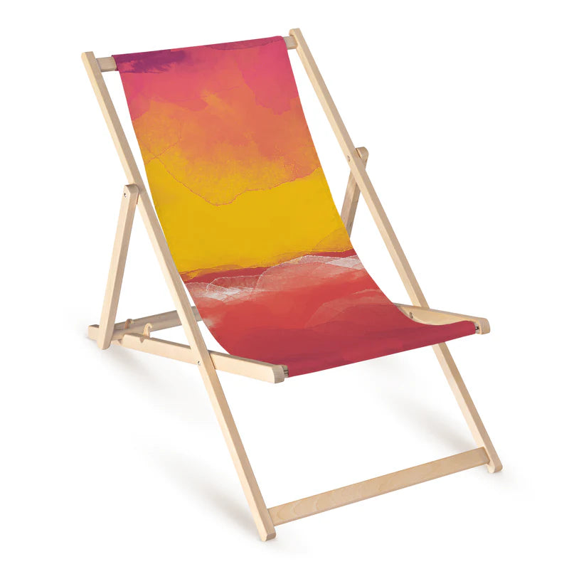 Leżak drewniany z nadrukiem Abstrakcyjnym SUNSET