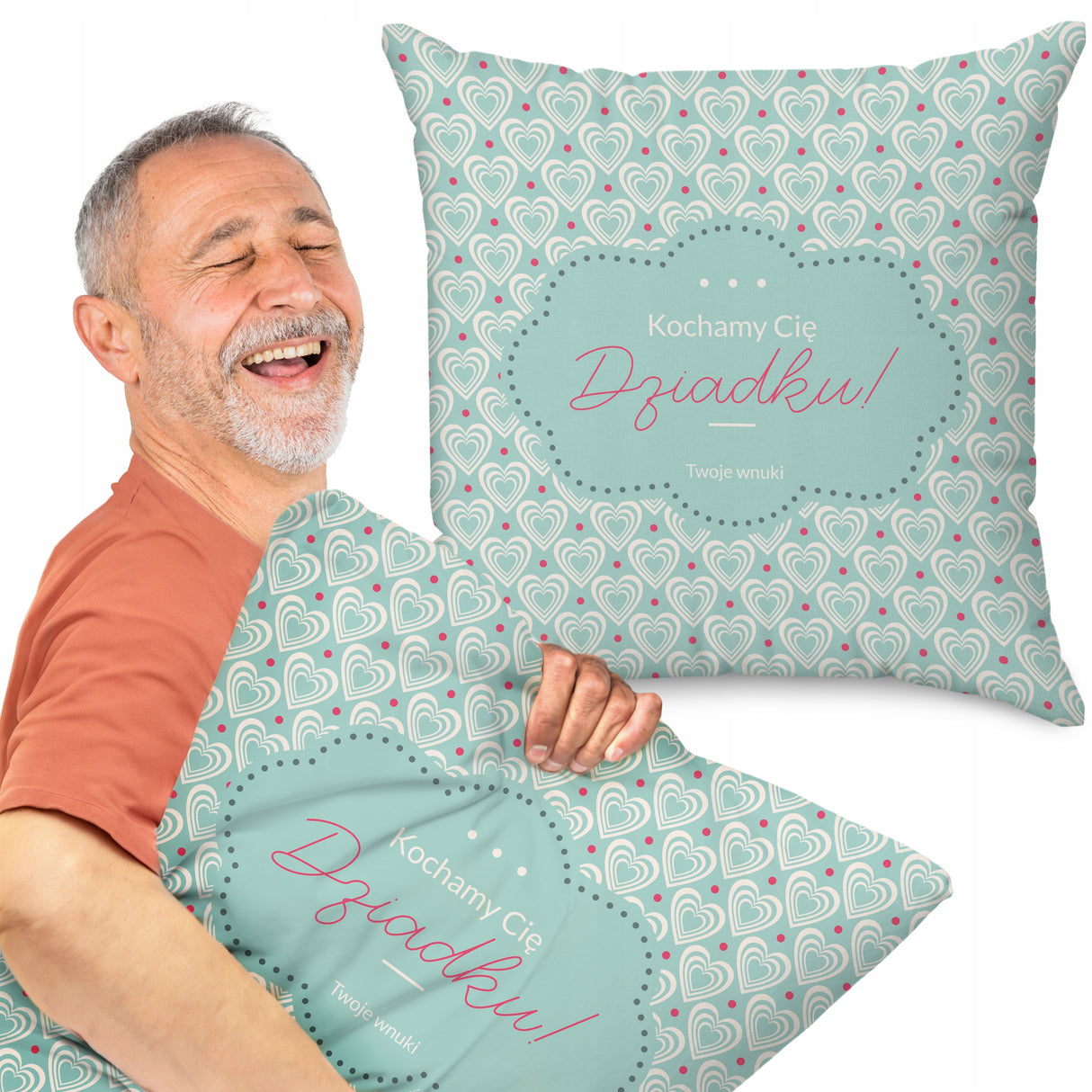 Poduszka na dzień Dziadka -Kochamy Cię Dziadku Prezent na Dzień Dziadka