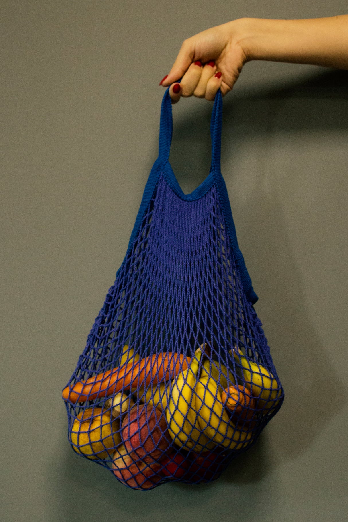 Worek z siatki bawełnianej ,,PARYŻANKA" NIEBIESKA