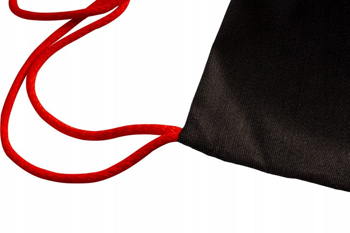 Plecak worek bawełniany 380x420mm Czarny z czerwonym sznurkiem