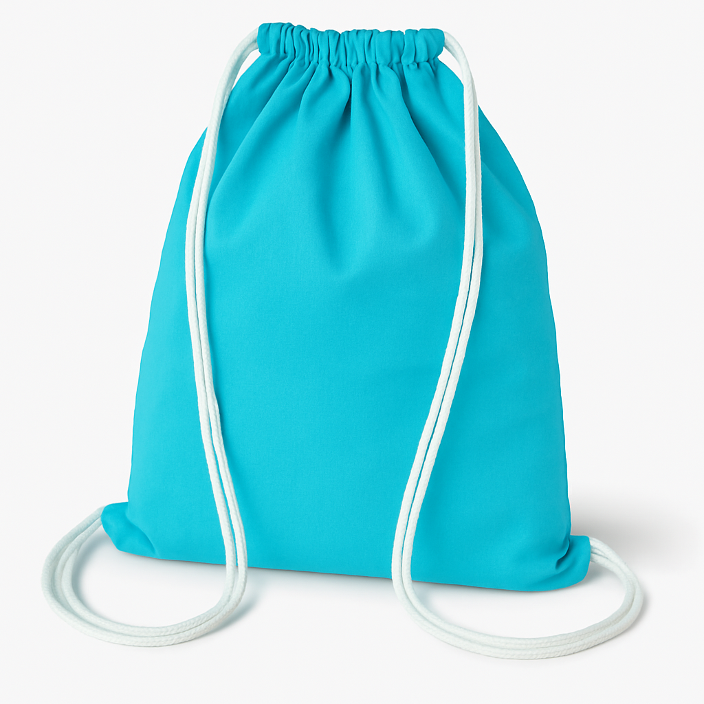 Plecak worek bawełniany Jasnoniebieski 340x400mm Sznurki: Białe