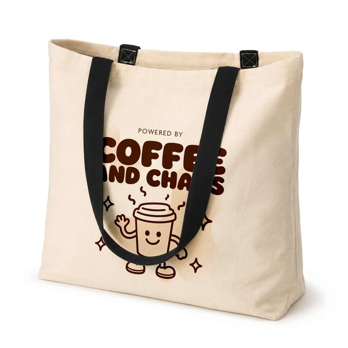 Torba bawełniana 500x100x400mm Ecru POWERED BY COFFEE AND CHAOS