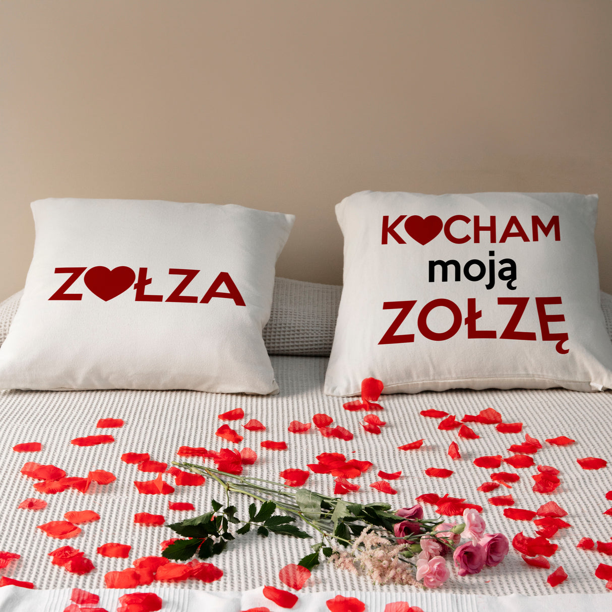 Prezent na walentynki poduszki ZOŁZA