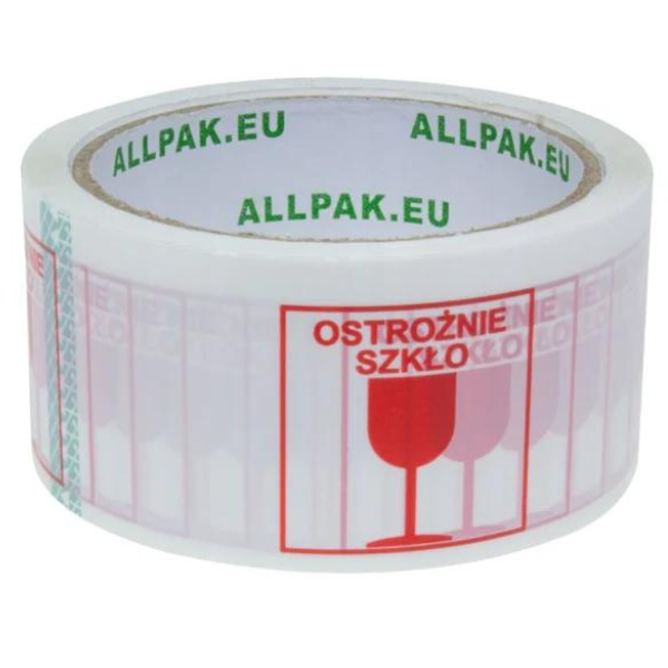 Taśma pakowa 48/50y OSTROŻNIE SZKŁO