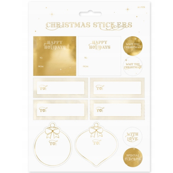 Naklejki świąteczne NA PREZENTY 1 ARKUSZ=12 naklejek