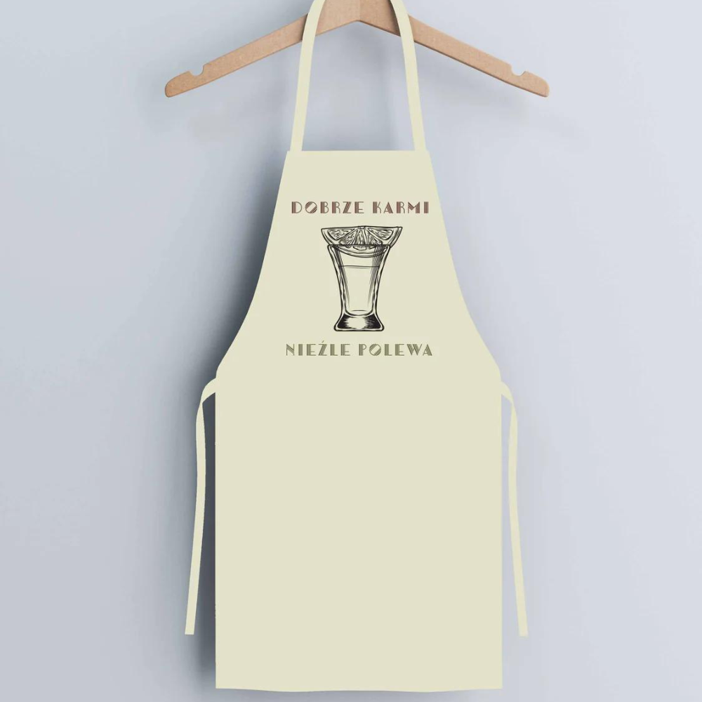 Fartuch bawełniany z nadrukiem - Nie mogę uszczęśliwić wszystkich