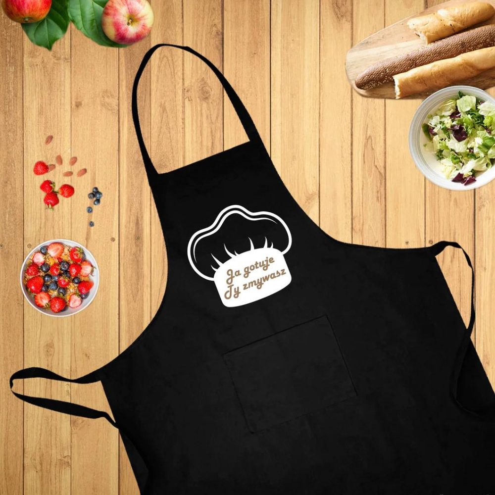 Fartuch kuchenny bawełniany JA GOTUJE TY ZMYWASZ