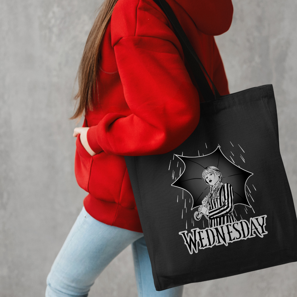 Torba bawełniana WEDNESDAY ADDAMS CZARNO BIAŁA