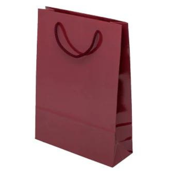 Torba laminowana z uchwytem sznurkowym - BORDOWA - 240x100x320mm