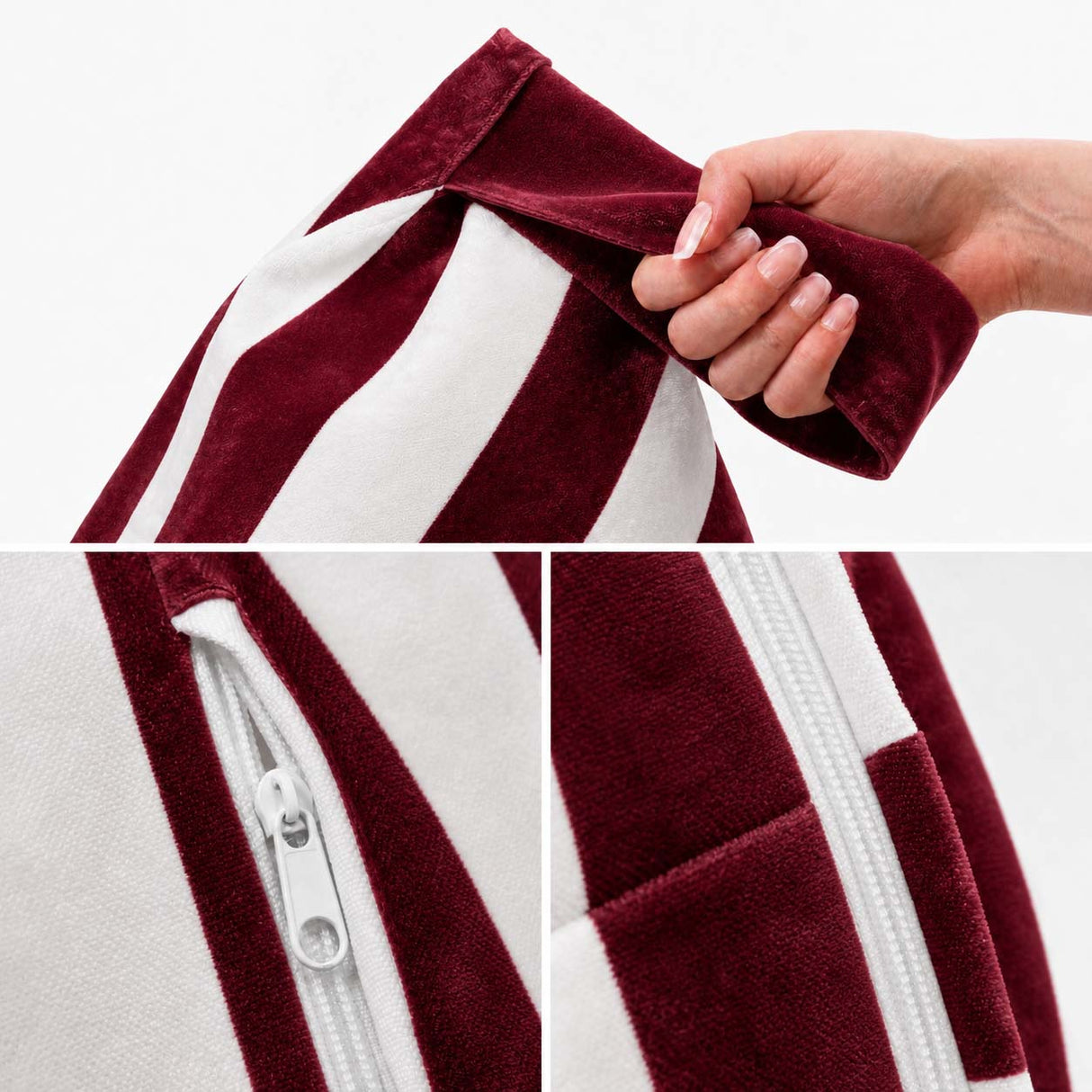Pufa Pillow XL VELVET Paski Kolorowe