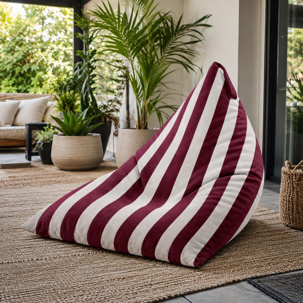 Pufa Pillow XL VELVET Paski Kolorowe