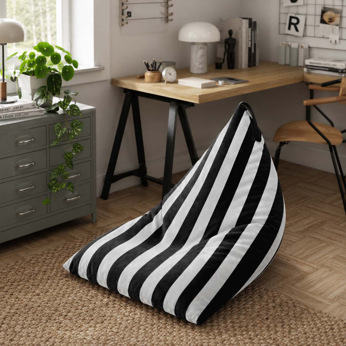 Pufa Pillow XL VELVET Paski Kolorowe