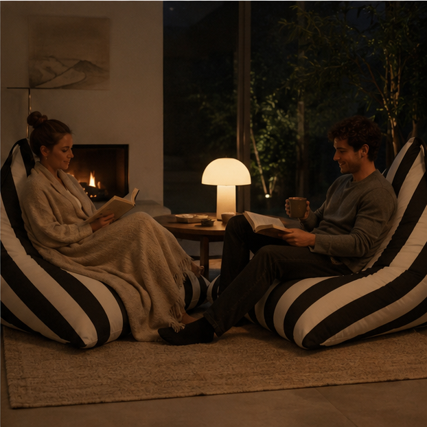 Pufa Pillow XXL OXFORD Paski Kolorowe