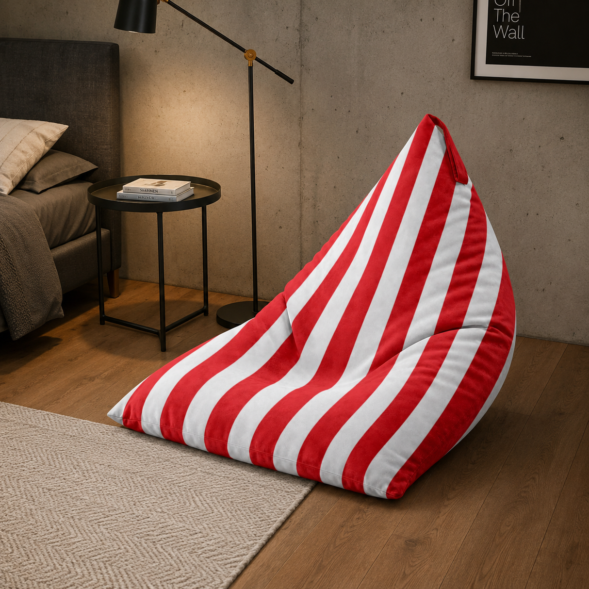 Pufa Pillow XL VELVET Paski Kolorowe