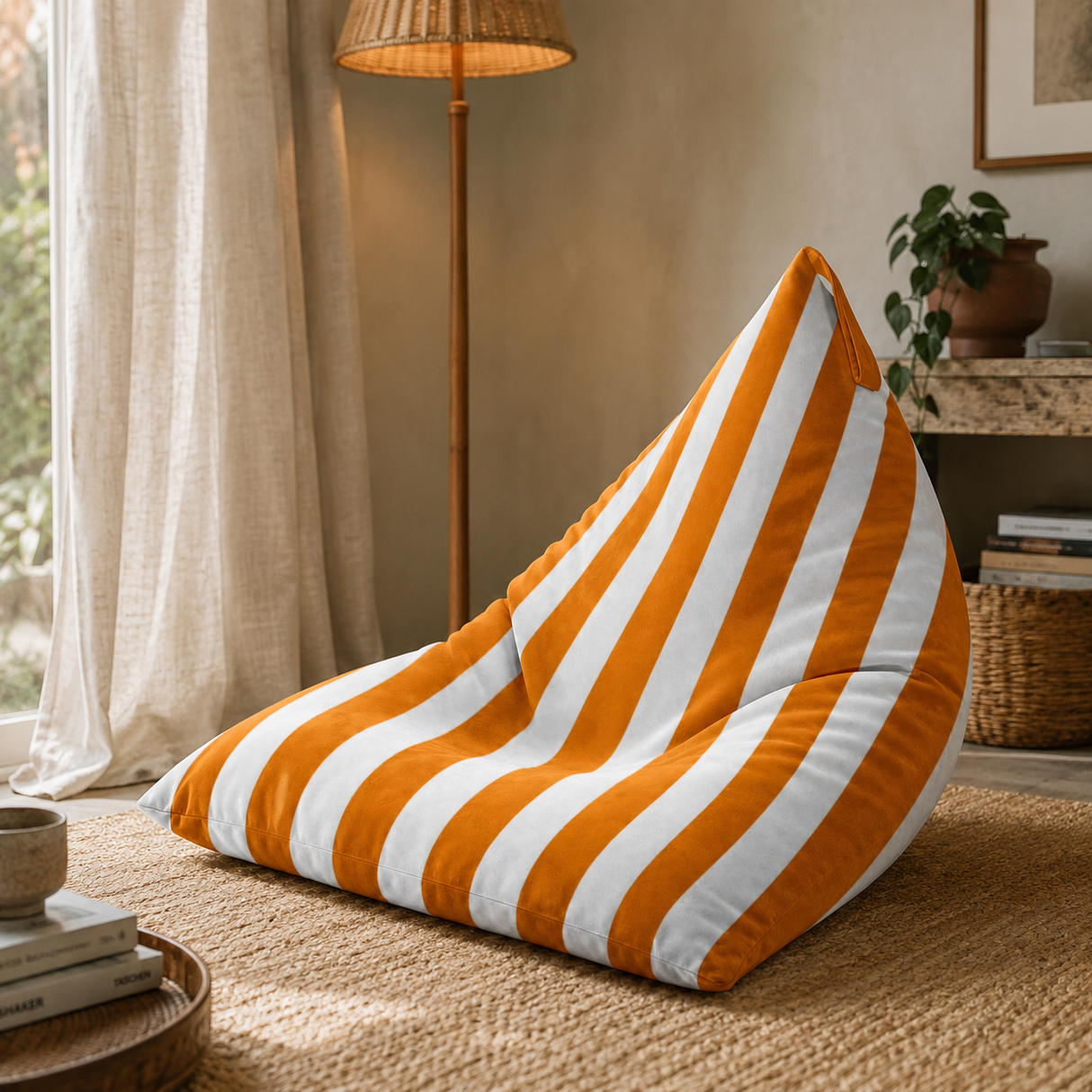 Pufa Pillow XL VELVET Paski Kolorowe