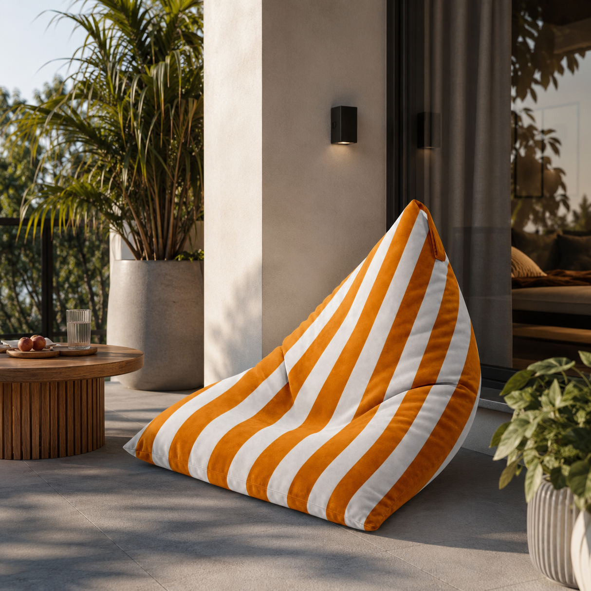 Pufa Pillow XL VELVET Paski Kolorowe