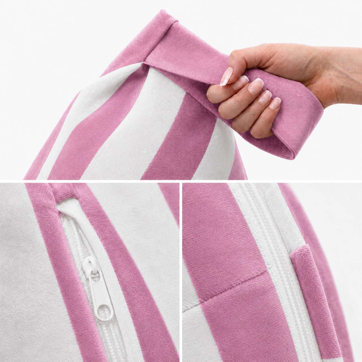 Pufa Pillow XL VELVET Paski Kolorowe