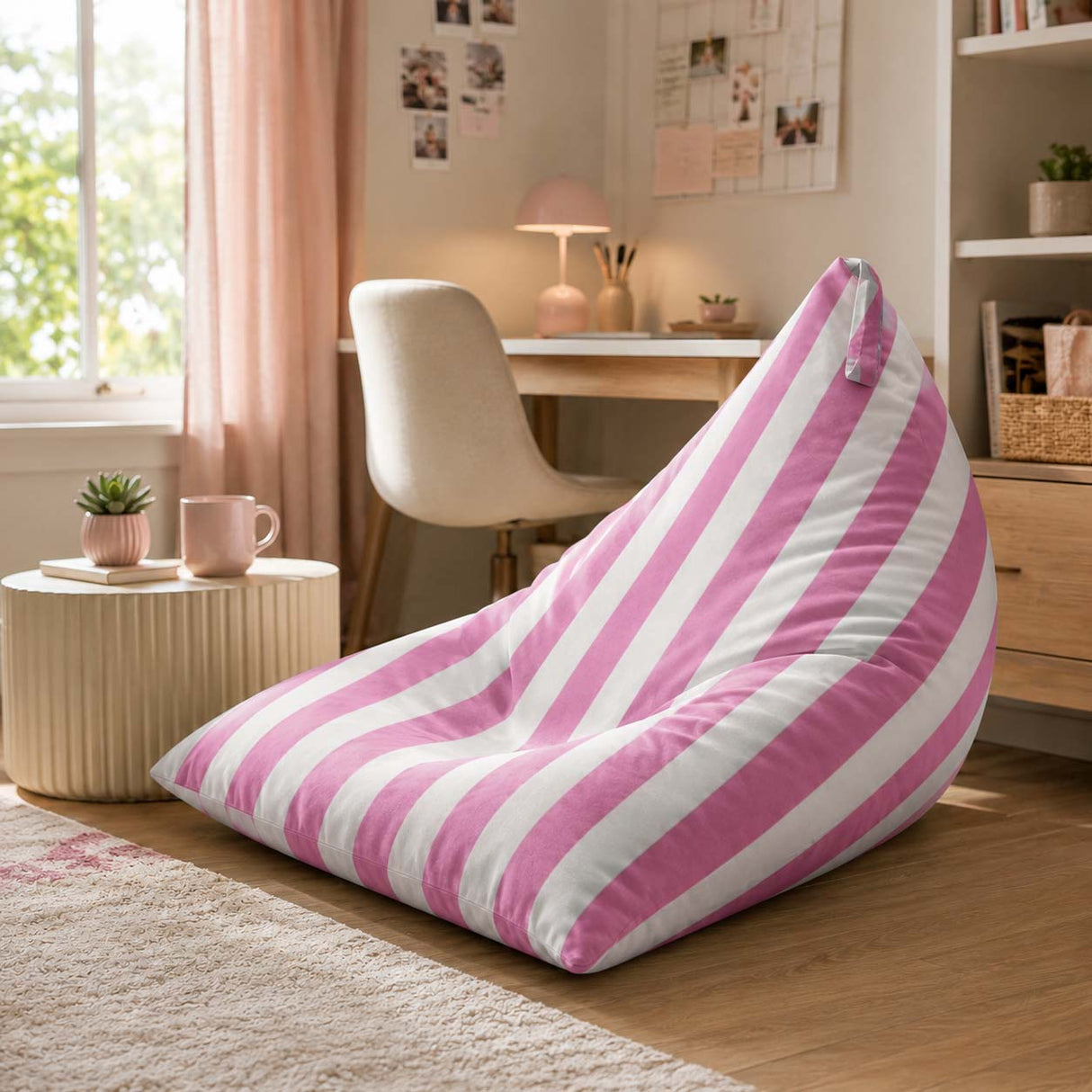 Pufa Pillow XL VELVET Paski Kolorowe