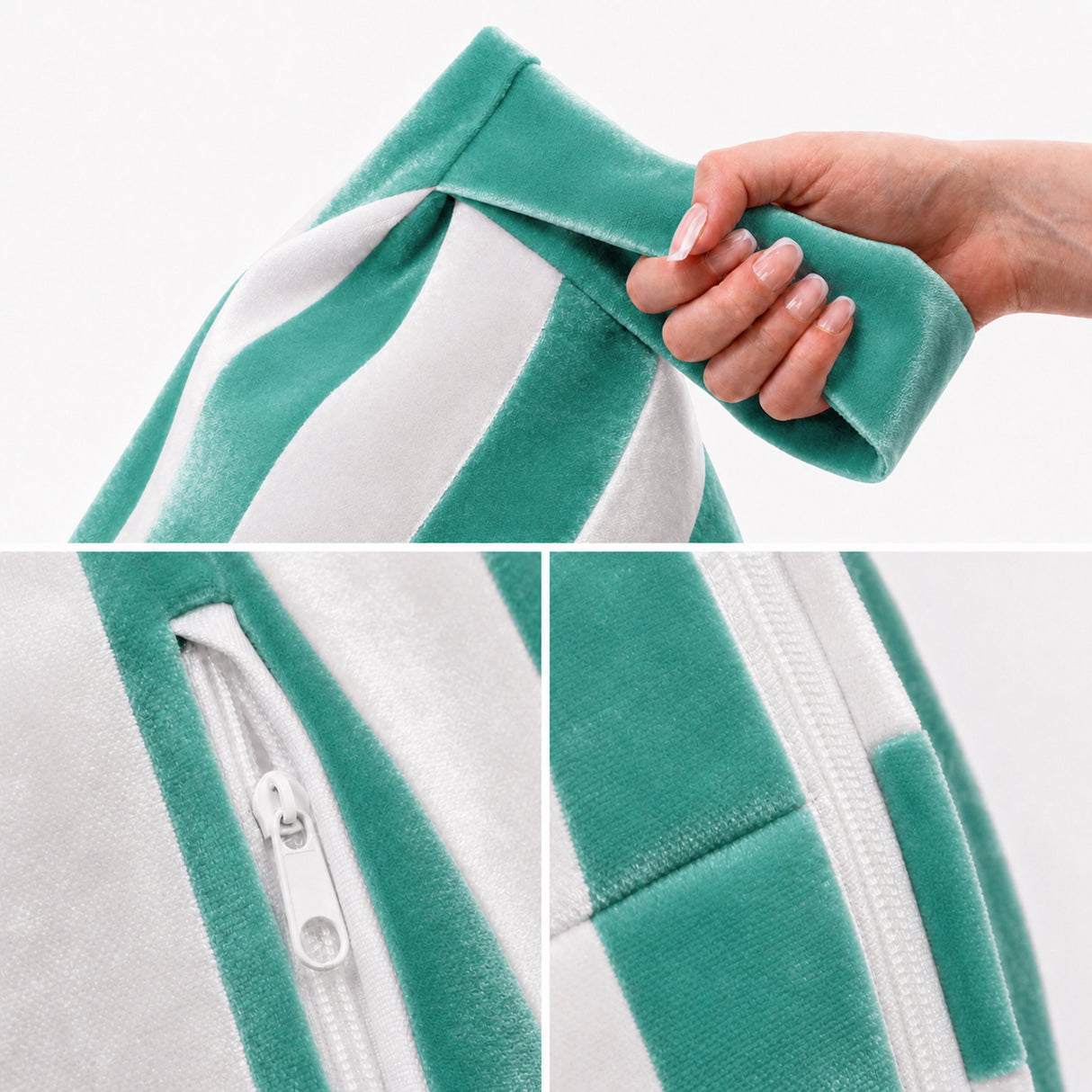 Pufa Pillow XL VELVET Paski Kolorowe