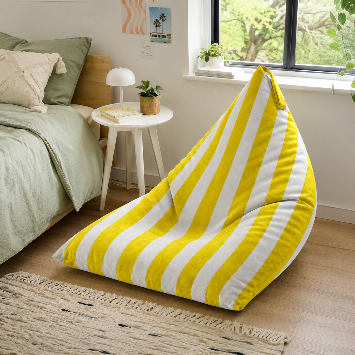 Pufa Pillow XL VELVET Paski Kolorowe