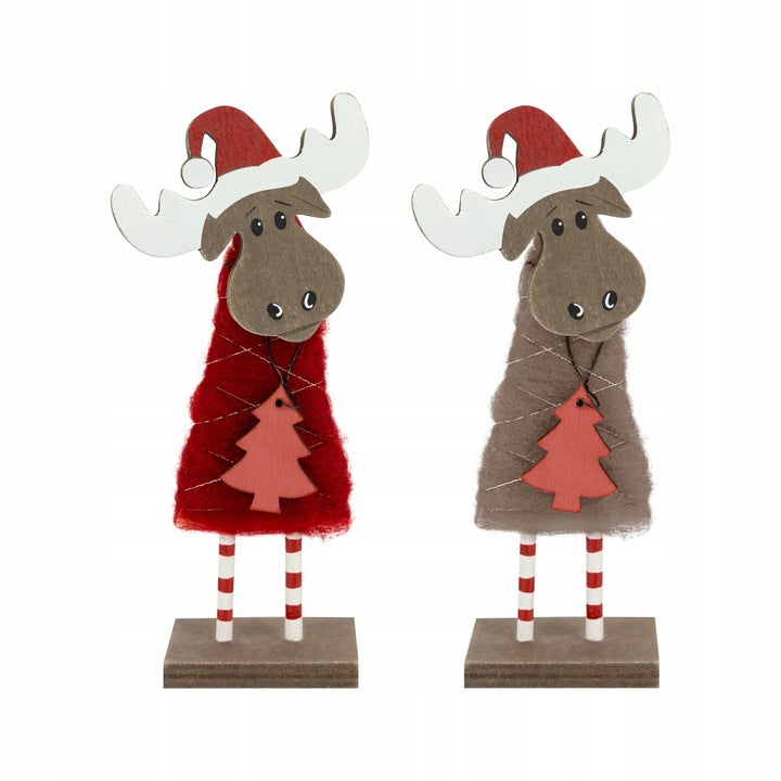 Figurka świąteczna RENIFER z drewna stojąca