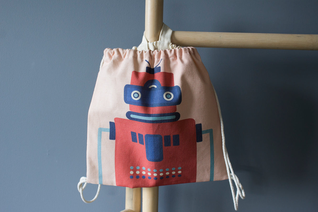 Plecak worek bawełniany Czerwony Robot