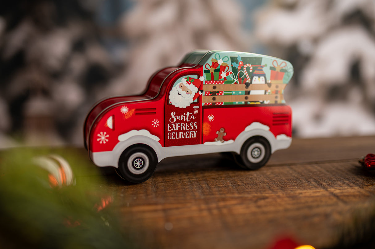 Metalowa puszka świąteczna w kształcie samochodu 3szt.