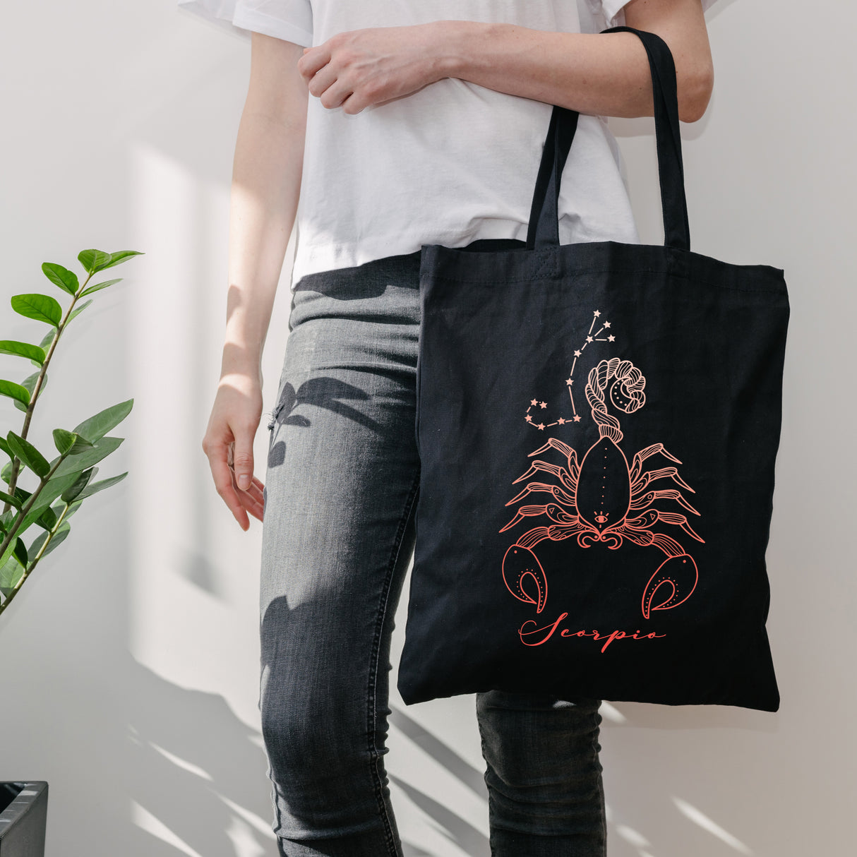 Torba bawełniana z nadrukiem Czarna SKORPION