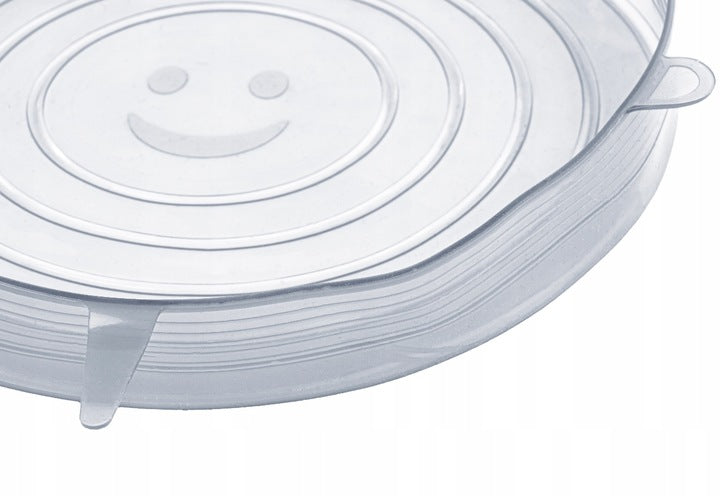 Pokrywki silikonowe do żywności UNIWERSALNE BIAŁE 6szt.