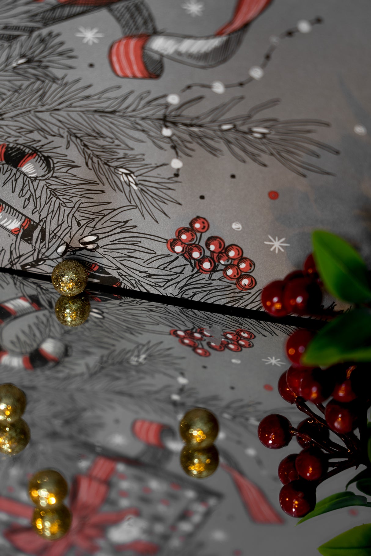 Zestaw torebek Świątecznych do pakowania prezentów GRANATOWO SZARY