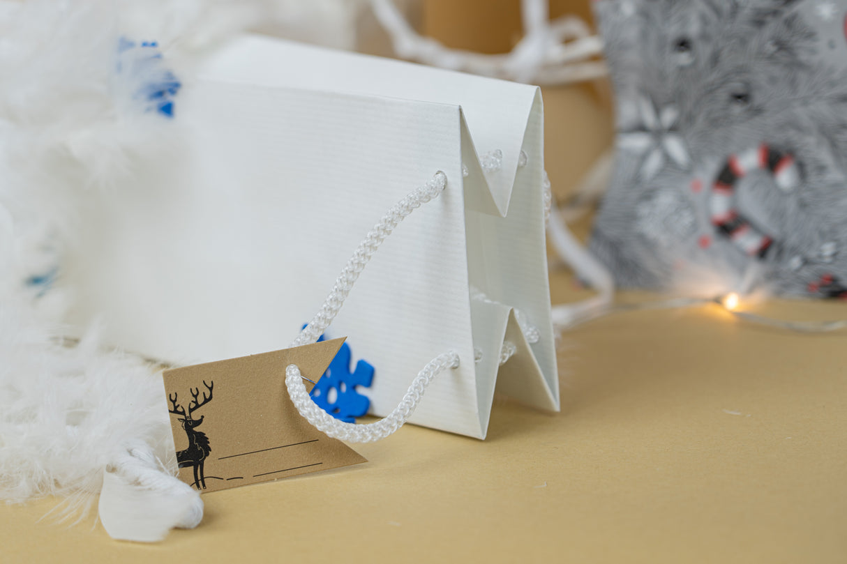 Zestaw torebek Świątecznych do pakowania prezentów GRANATOWO SZARY