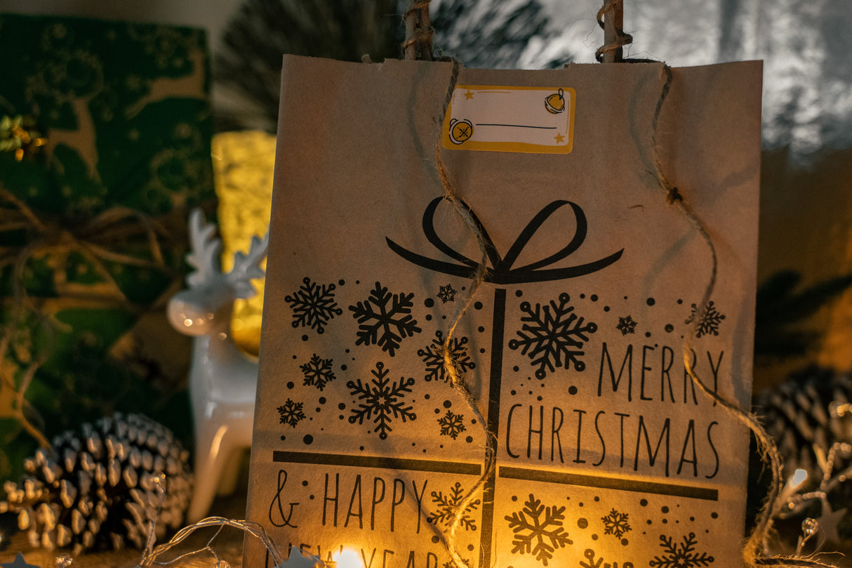 Torba papierowa świąteczna 18x8x22cm PREZENT