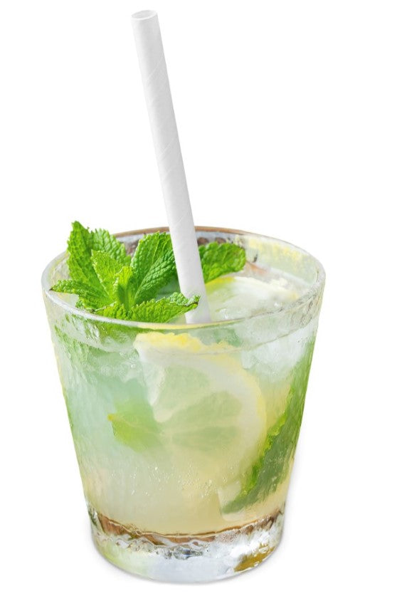 Słomki Papierowe Grube Białe 20cm 200 szt.