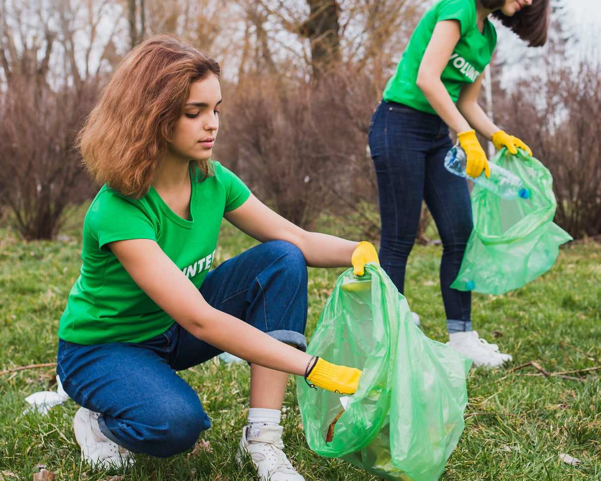 Zielone worki na śmieci z recyklingu 60 L