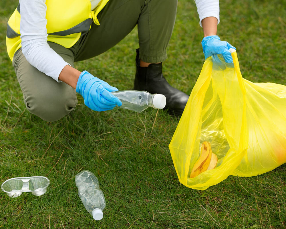 Wytrzymałe żółte worki na śmieci 60 L