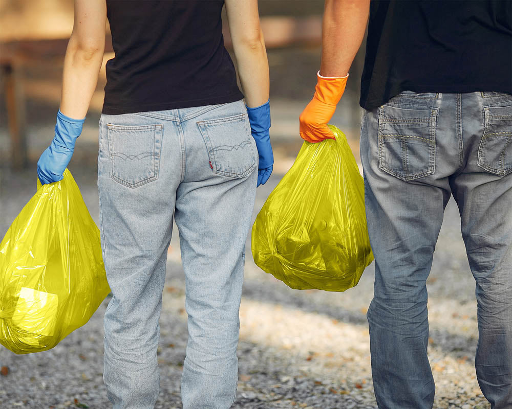 Wytrzymałe żółte worki na śmieci 60 L